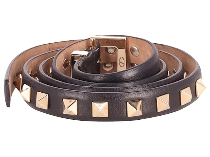 Værdiløs Forhandle ned Valentino Rockstud Slimline Belt in Black Leather ref.632336 - Joli Closet
