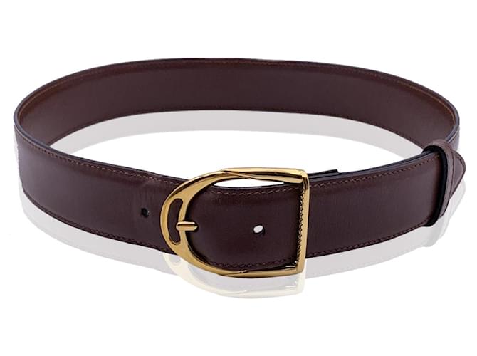 Gucci Vintage Brown Leather Belt Stirrup Buckle Size 75/30 ref.632356 -  Joli Closet