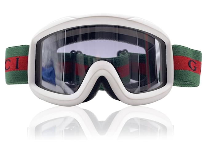 Gucci White Ski Snow Googles Deporte Gafas Mod. GG 1653 Blanco Plástico  ref.632359