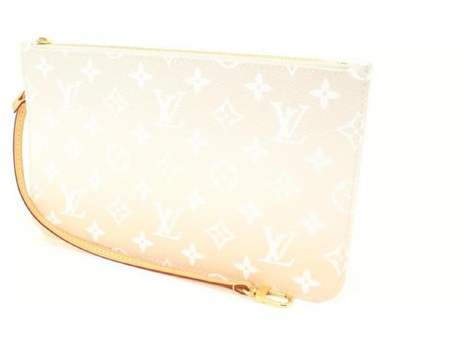 Louis Vuitton Peach Mist Monograma à beira da piscina Bolsa Neverfull Pochette MM Couro  ref.632368