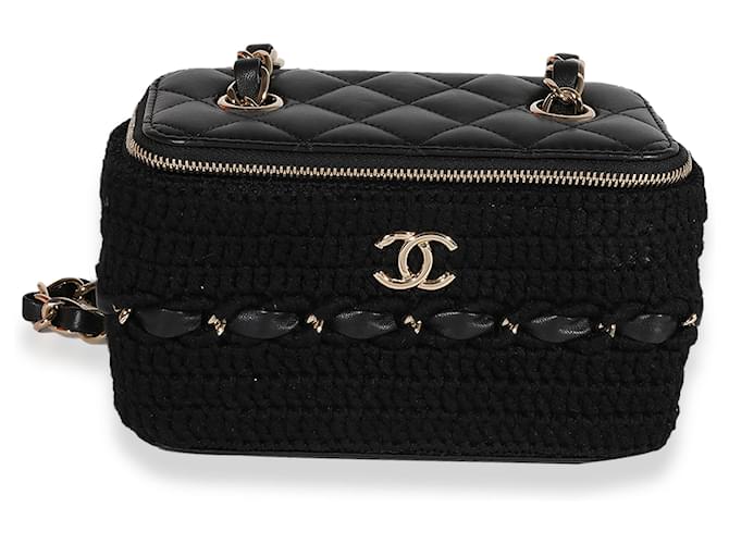 Chanel Small Black Quilted Lambskin Vanity Case