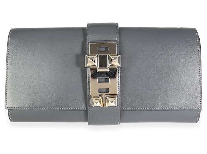 Hermès Hermes Graphite Box Calf Medor 29 PHW Cinza  ref.632468