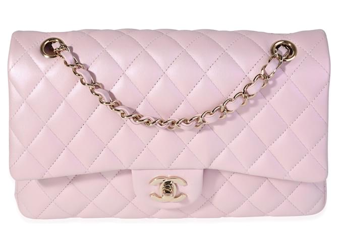 Chanel Iridescent Pink Quilted Calfskin Medium Classic Double Flap Bag  Leather Pony-style calfskin  ref.632508