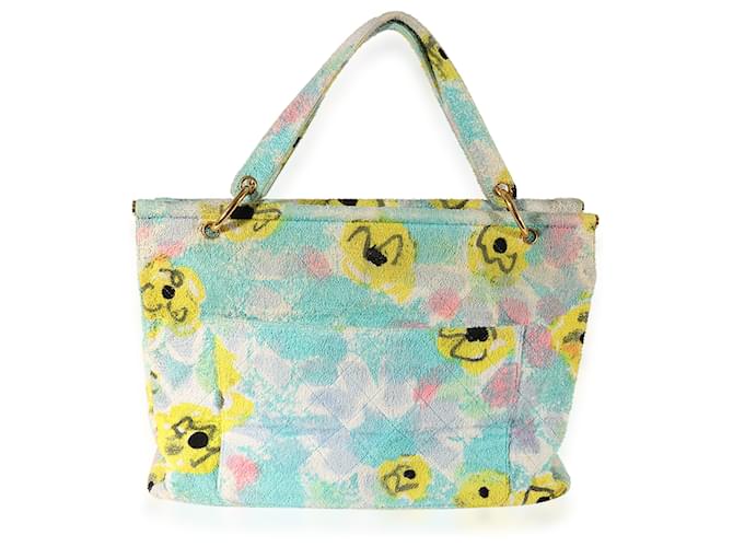 Chanel Multicolor Floral Print Terrycloth Frame Tote   ref.632564