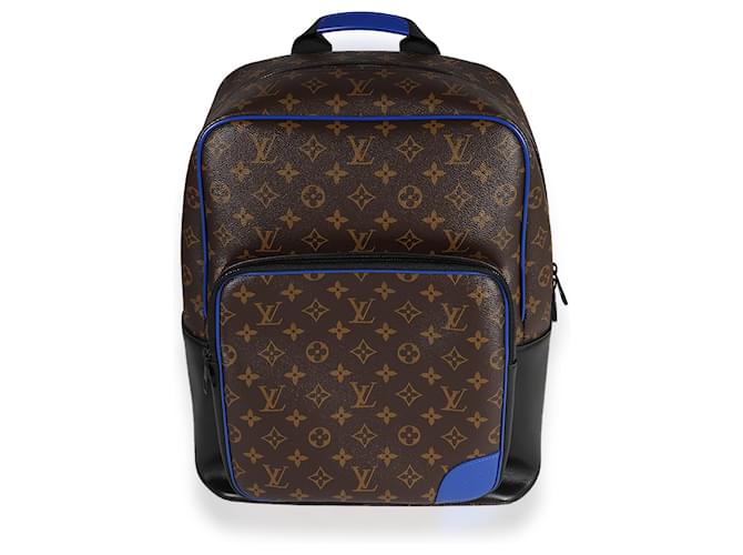 Louis Vuitton Monogram Macassar y mochila Dean de cuero azul Castaño  ref.632579