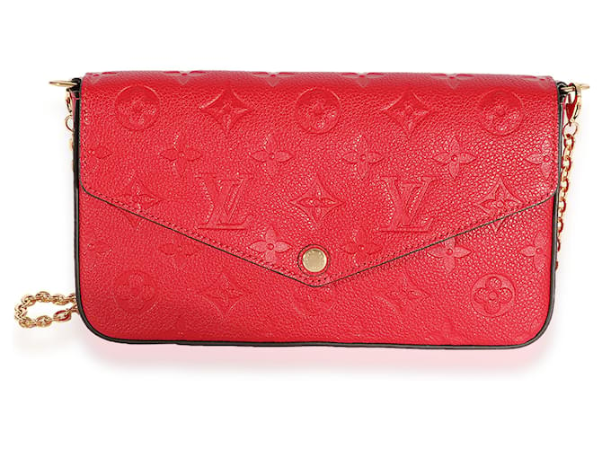 Louis Vuitton Scarlet Monogram Empreinte Felicie Pochette Vermelho  ref.632594