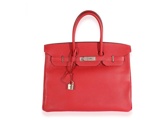 Hermès Hermes Rouge Casaque Epsom Birkin 35 PHW Roja Cuero  ref.632598