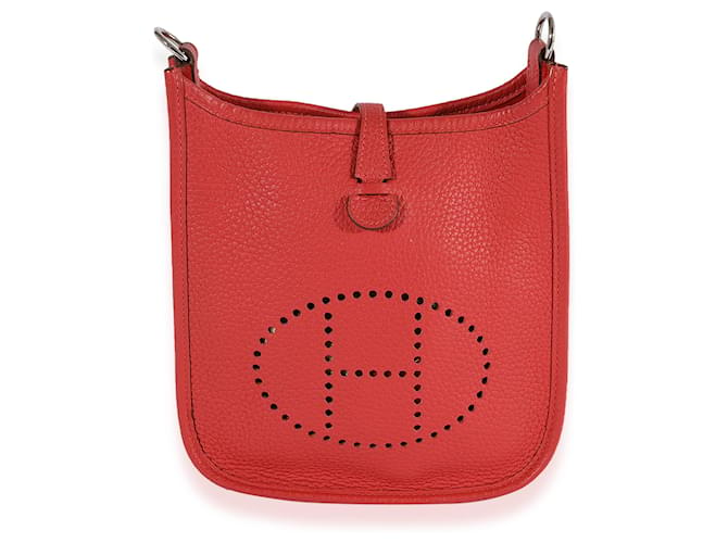 Hermès Hermes Bougainvillea Clemence Evelyne Tpm Phw Red Leather  ref.632614