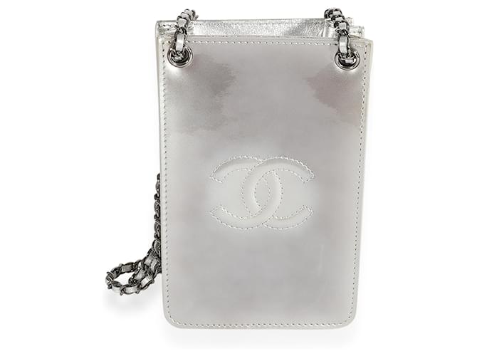 CHANEL O-Phone Holder Patent Leather Crossbody Bag Black