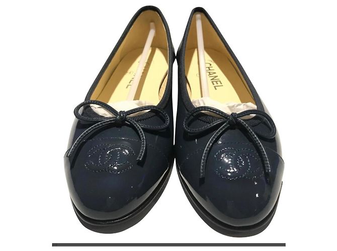 Chanel Bailarinas Azul oscuro