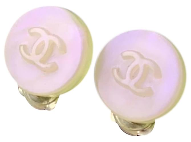 Chanel Boucles d'oreilles Plastique Rose  ref.632810