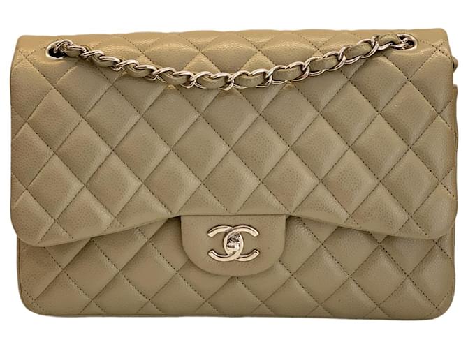 Chanel Handtaschen Beige Leder  ref.632814