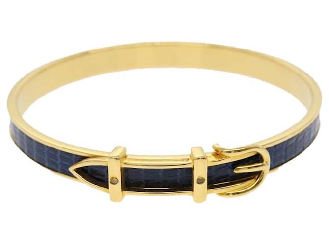 Hermès HERMES Belt motif Bracelet Blue Auth ar7374 Metal  ref.632844