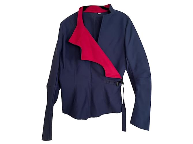 Acne Jacket Red Blue Navy blue Dark blue Cotton Elastane Nylon  ref.633036
