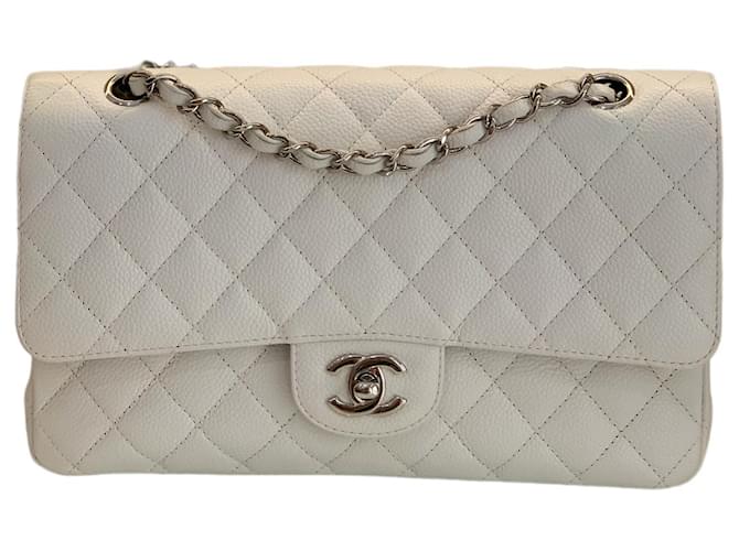Chanel Bolsas Branco Couro  ref.633048