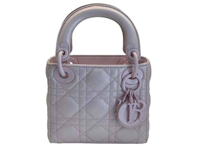 Lady Dior Dior Handtaschen Pink Leder  ref.633073