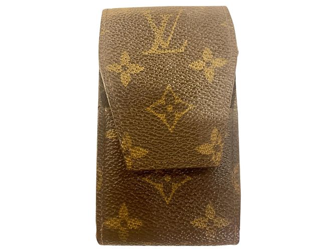 Montsouris Louis Vuitton Cigarette Case Brown Cloth