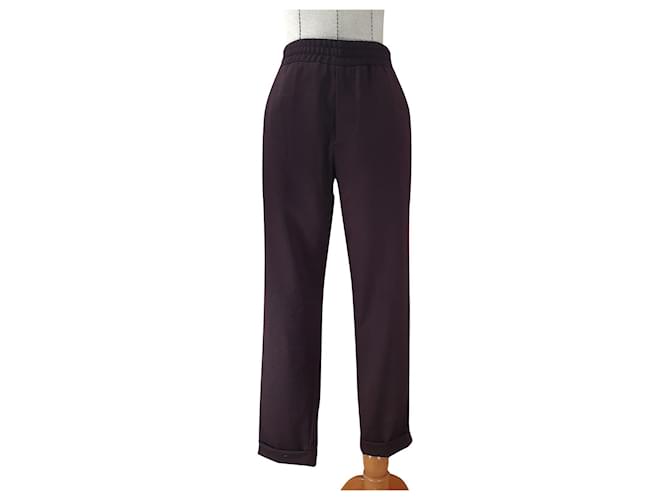 Filippa K Pants Dark purple Polyester Wool Elastane  ref.633096