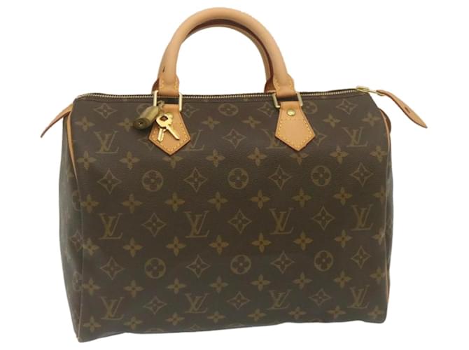 Louis Vuitton Monogram Speedy 30 Hand Bag M41526 LV Auth am464b Cloth  ref.633332