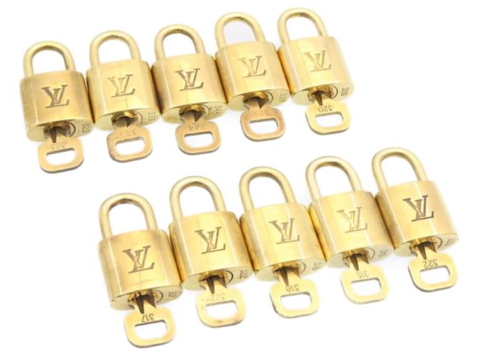 cadenas Louis Vuitton 10ensemble Gold Tone LV Auth am1623g Métal  ref.633376