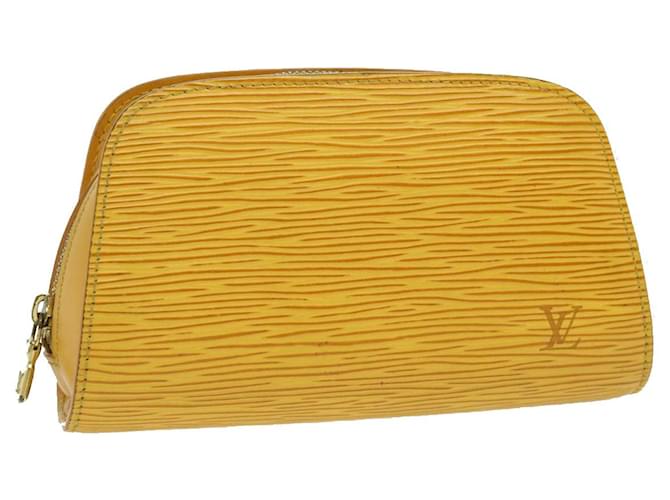 LOUIS VUITTON Epi Dauphine PM Pouch Yellow M48449 LV Auth ar7379 Leather  ref.633466