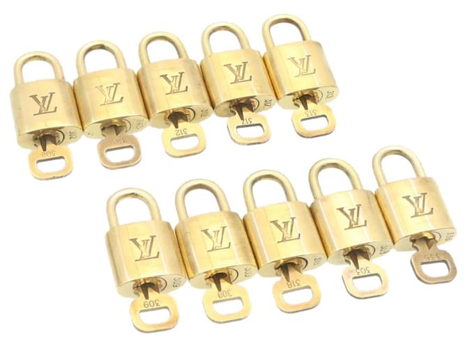 cadenas Louis Vuitton 10set Cadenas Gold Tone LV Auth am1291g Métal  ref.633475