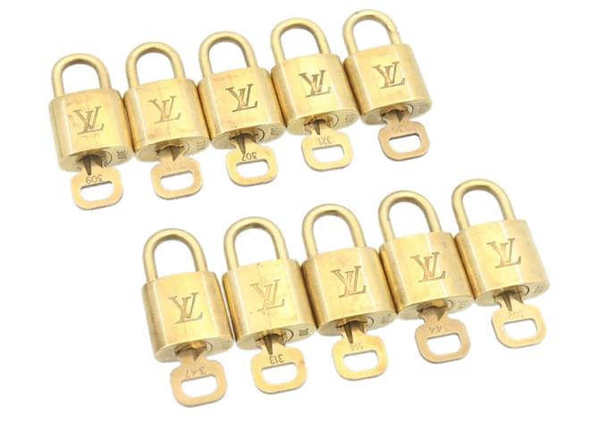 Louis Vuitton padlock 10set Padlock Gold Tone LV Auth am1296g Metal  ref.633480