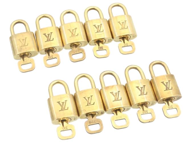 Louis Vuitton padlock 10set Padlock Gold Tone LV Auth am1297g Metal  ref.633481