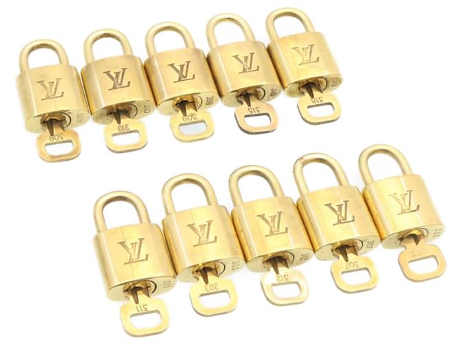 Louis Vuitton padlock 10set Gold Tone LV Auth am1298g Metal  ref.633482