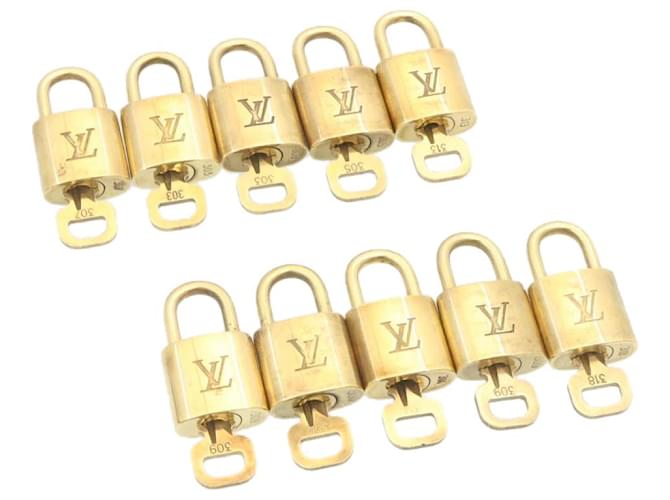 Louis Vuitton padlock 10set Padlock Gold Tone LV Auth am1358g Metal  ref.633503