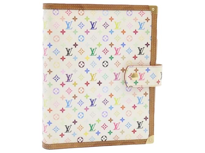 LOUIS VUITTON Multicolor Agenda GM Tagesplaner Hülle Weiß R20894 Auth bin1380ga  ref.633513