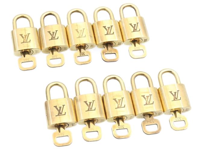 cadenas Louis Vuitton 10ensemble Gold Tone LV Auth am1428g Métal  ref.633527