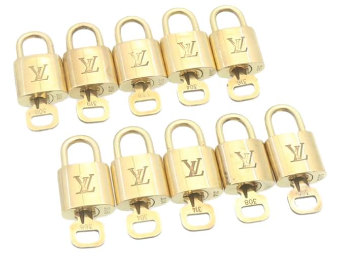 cadenas Louis Vuitton 10ensemble Gold Tone LV Auth am1432g Métal  ref.633532
