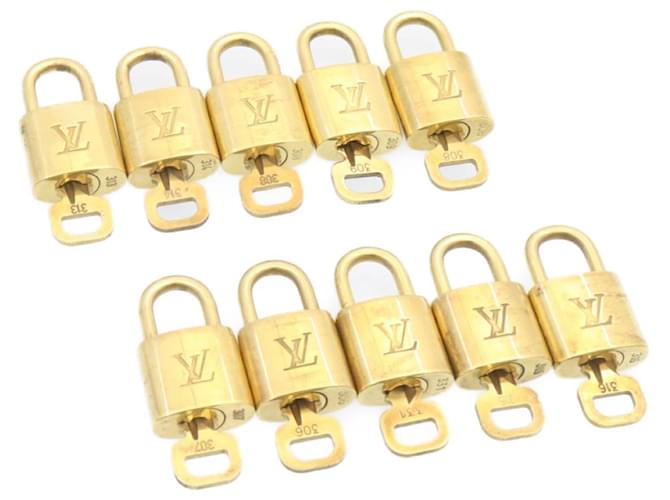Louis Vuitton padlock 10set Padlock Gold Tone LV Auth am1451g Metal  ref.633536