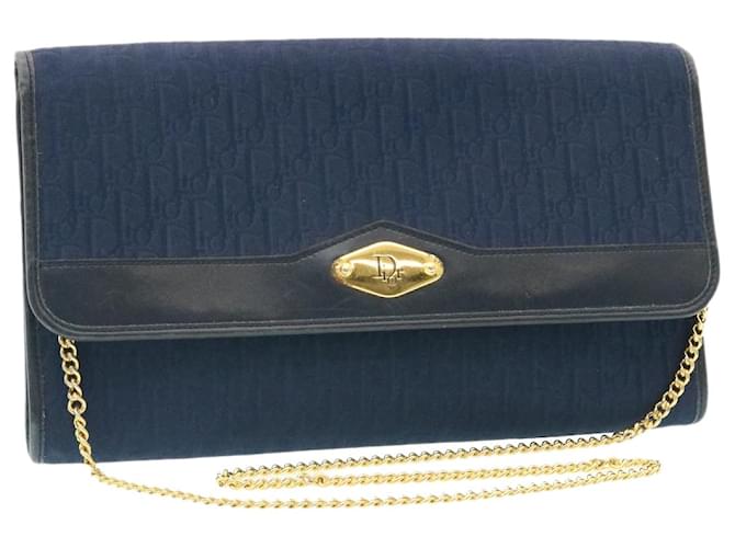 Christian Dior Honeycomb Canvas Shoulder Bag Navy Auth am1653g Navy blue Cloth  ref.633544