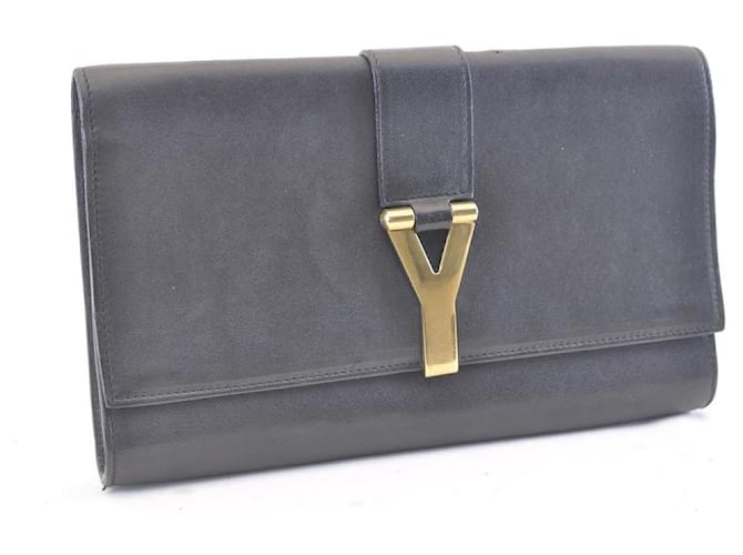 Bolsa de embreagem SAINT LAURENT Couro Preto Auth am572S  ref.633581