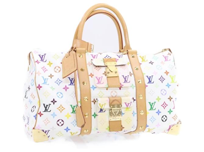 LOUIS VUITTON Monogramm Multicolor Keepall 45 Boston Tasche Weiß M92641 LV bin191BA  ref.633612