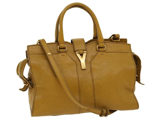 SAINT LAURENT Hand Bag Leather 2way Yellow Auth am1348S  ref.633689