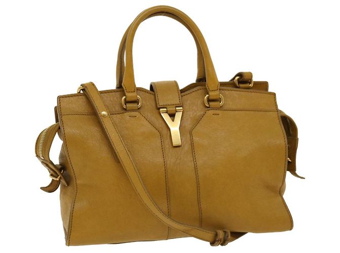 SAINT LAURENT Handtasche Leder 2Weg Gelb Auth bin1348S