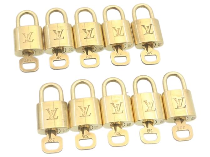 Louis Vuitton padlock 10set Gold Tone LV Auth am1898g Metal  ref.633760