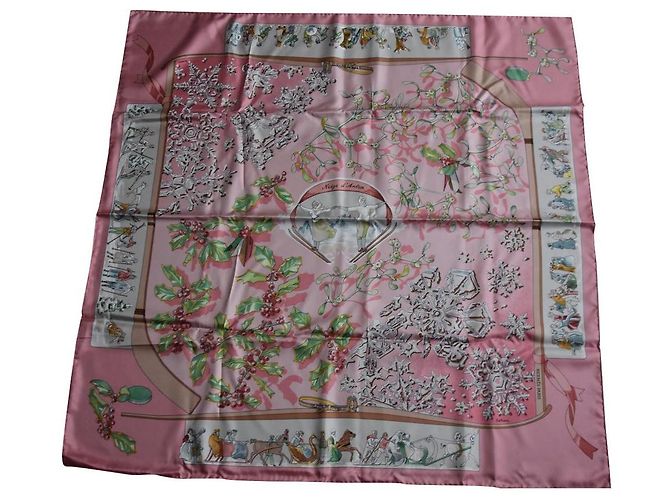 quadrado Hermès rosa 90x90