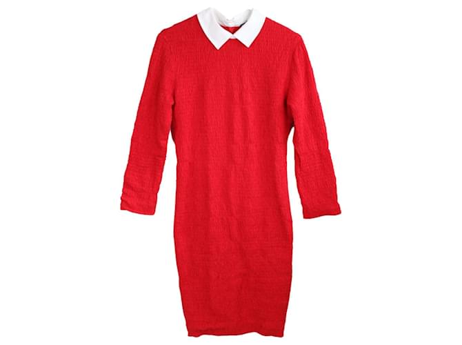 Carven X Little Boat Dress White Red Cotton  ref.633885