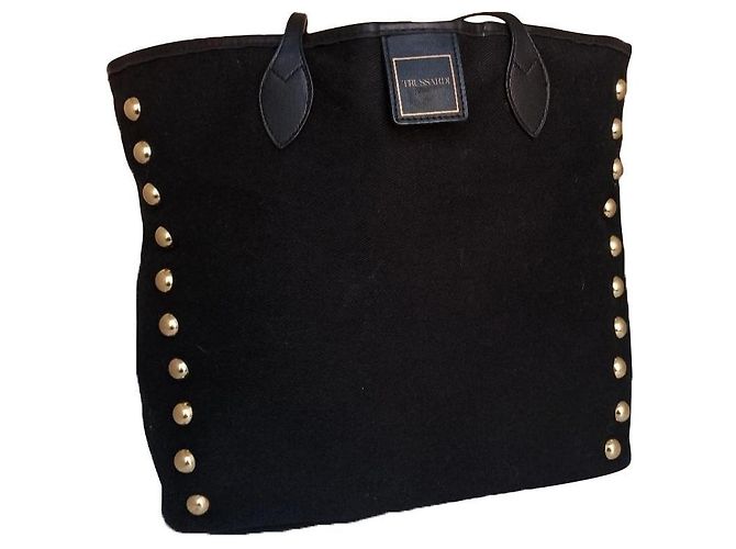 cabas clouté Trussardi Noir
