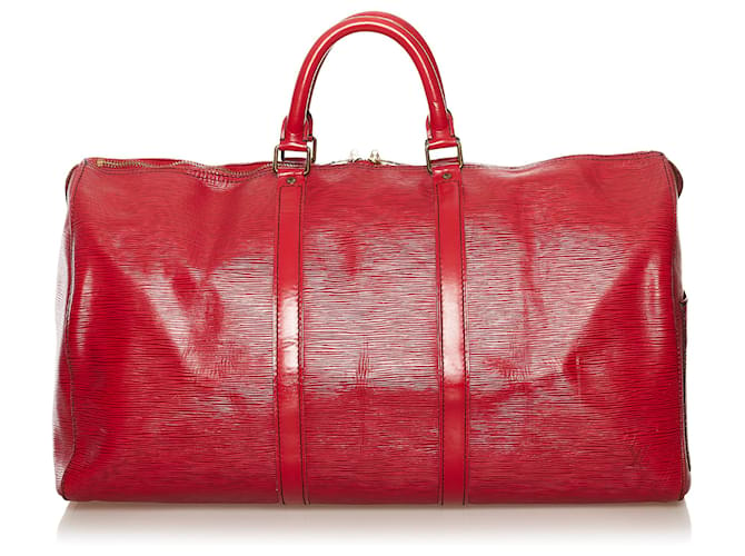 Louis Vuitton Red Epi Keepall 50 Rot Leder  ref.633947