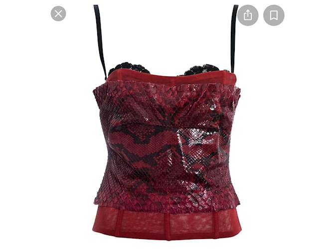 Dolce & Gabbana Bustier python Cuirs exotiques Rouge  ref.633977