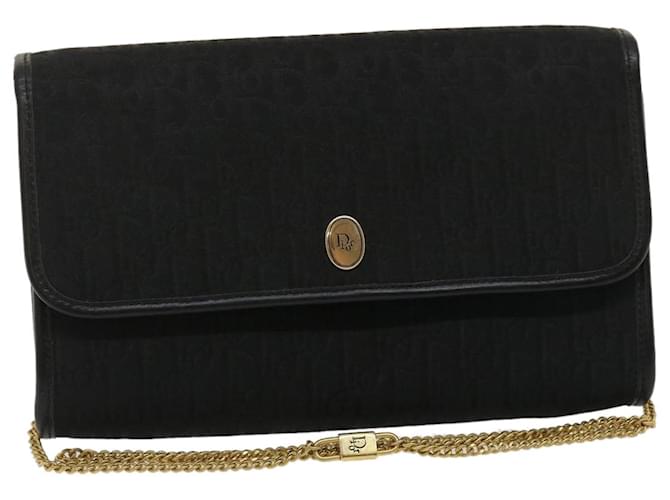 Christian Dior Trotter Canvas Chain Shoulder Bag Black Auth am2539g Cloth  ref.634015