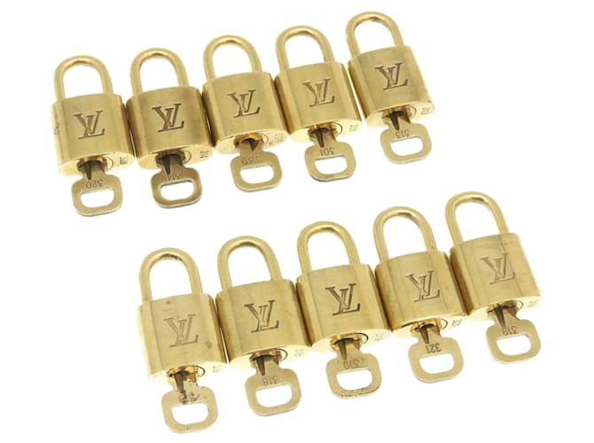 Louis Vuitton Vorhängeschloss 10Set Gold Tone LV Auth am2097G Metall  ref.634026