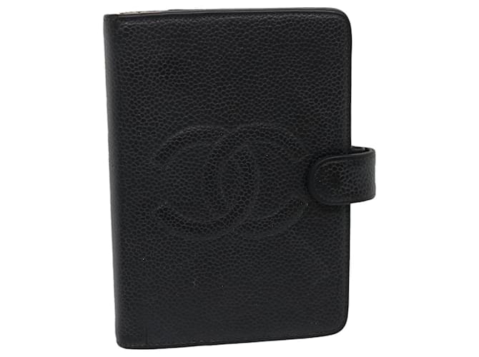 CHANEL COCO Mark Day Planner Cover Caviar Skin Black CC Auth am2552g Leather  ref.634030