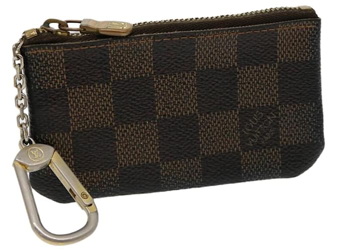 Porta-moedas LOUIS VUITTON Damier Ebene Pochette Cles N62658 LV Auth ar7362  ref.634041