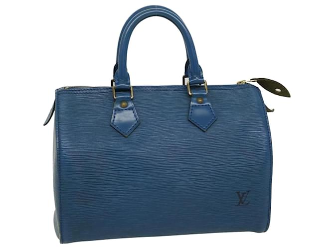 Louis Vuitton Epi Speedy 25 Hand Bag Blue M43015 LV Auth am2466g Leather  ref.634044